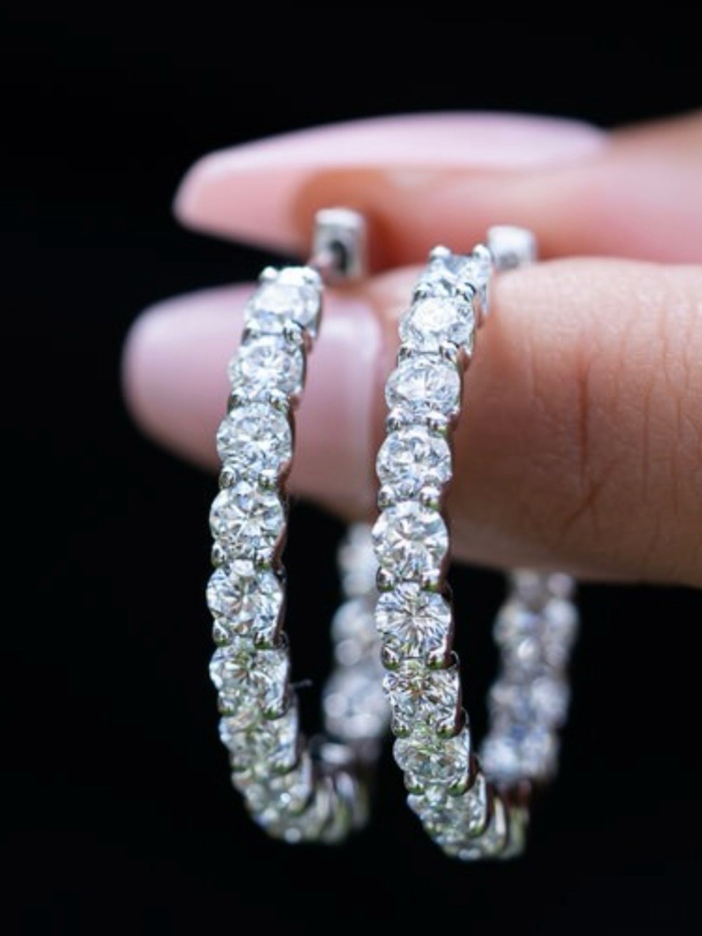 4ct Inside-Out Hoop Earrings - Picture 3 of 11